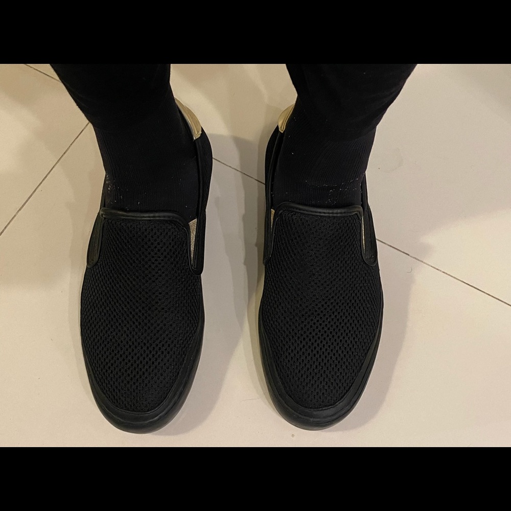 Black and Gold Armani Exchange loafer